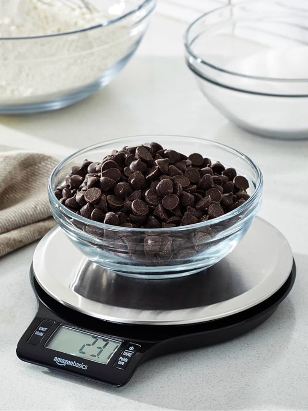 Stainless Steel Digital Kitchen Scale w/ LCD, MultiUnits, Batteries Included-NWT